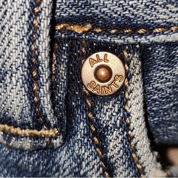 ALL SAINTS Ashby Low Rise Skinny Fit Distressed Jeans Size W27 - Picture 8 of 12